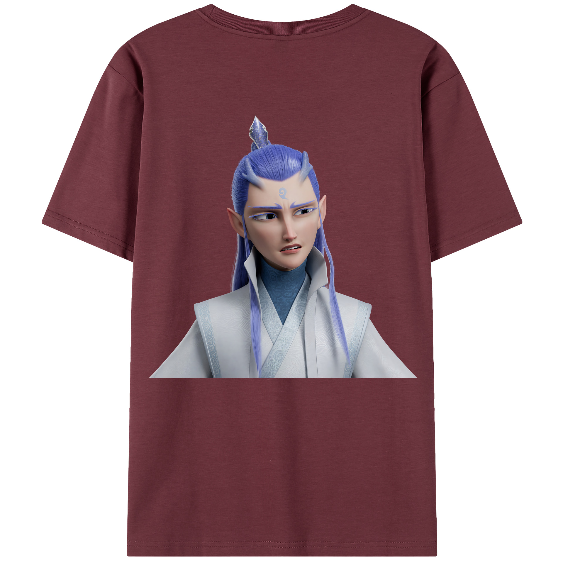 （画像用） Ne Zha 2 ナタ 魔童の大暴れ 綿100％半袖Tシャツ（背面プリント）
